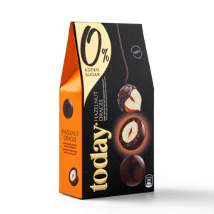 Hazelnut Dragee dark chocolate side