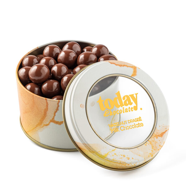 Hazelnut Dragee Milk Chocolate Tin Box