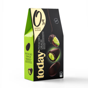 Pistachio Dragee dark chocolate side
