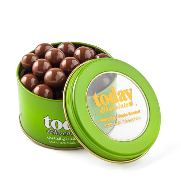 Pistachio Paste Dragee Milk Chocolate Tin Box